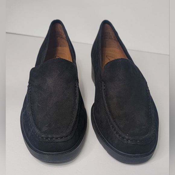 Clark's Suede Leather Loafers Women's Size 10 BNWOB Black Business Casual - Picture 7 of 7